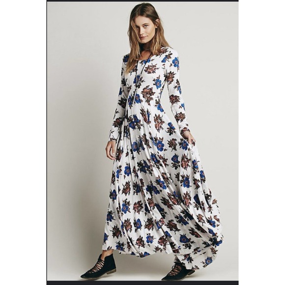 Free People Bohemian Long Sleeve Maxi Dress - Picture 1 of 11
